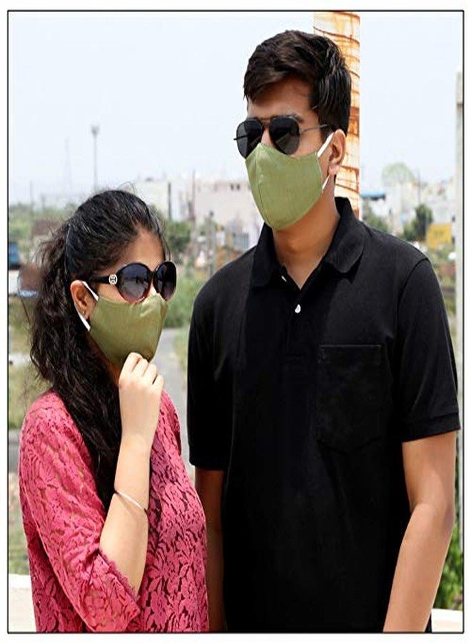KUNDAN Pure Cotton Reusable Washable Anti Pollution 3 Layer Face Mask (Pack Of 6 Mask) - Image 3